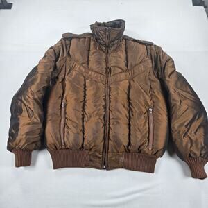 Vintage Miller Outerwear Brown Down Filled Puffer Jacket‎ Men's Size Large